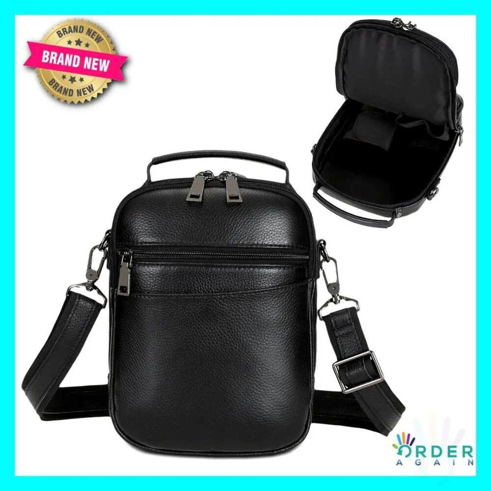 Italian Leather Crossbody Bag Tactical EDC Pouch Multi-Pocket Utility Belt